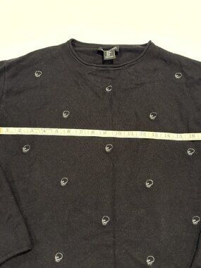 Rachel Zoe black skull sweater, M